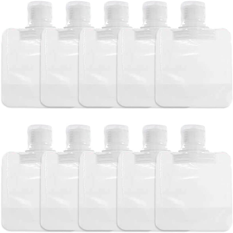 10Pcs 30ml Transparent Portable Fluid Packing Bags, New Travel Size Refillable Empty Squeeze Pouch, Premium Travel Pouches for Toiletry, Lotion Shampoo Shower Gel Squeezable Bags, Bags and Cases