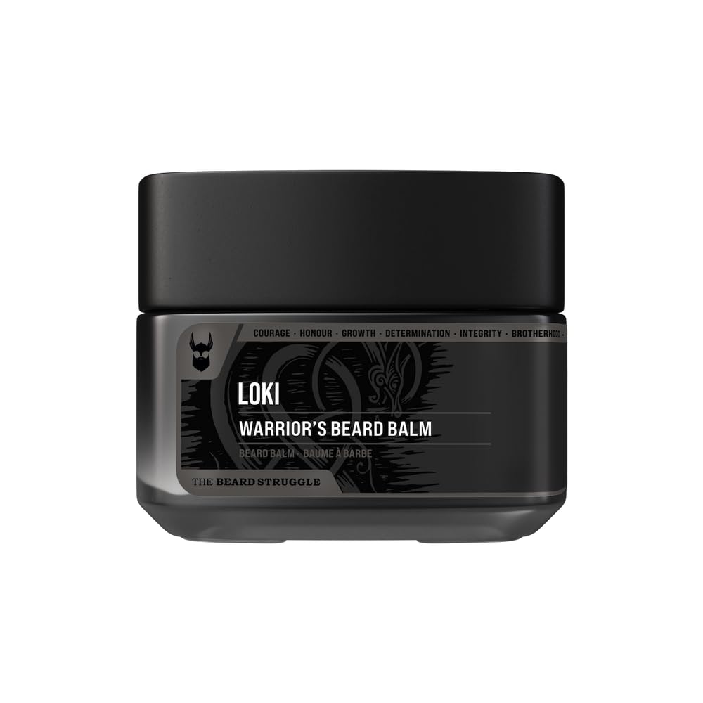 The Beard Struggle Warrior’s Beard Balm - Platinum Collection, Loki (Unscented) - Non-Greasy Low-Hold Formula, Natural Ingredients - 50g / 1.76 US. oz.