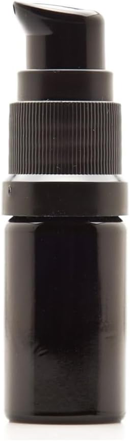 Infinity Jars 5 ML (0.17 fl oz) Refillable UV Black Glass Pump Bottles Leak-Proof Travel Containers for Toner, Sanitizer, Beard Oil, Hair Serum, Essential Oils 10-Pack