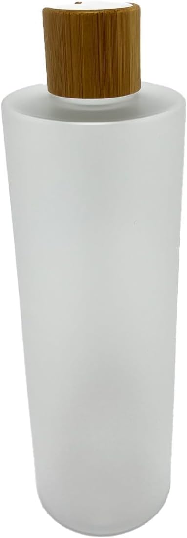 Empty Cosmetic Bottles 16oz/500ml With Bamboo Disc Top Flip Cap for Shampoo Lotion Liquid Soap,Cream,Refilable Squeeze Travel Size Toiletry Bottles Dispenser,Bathroom Accessories