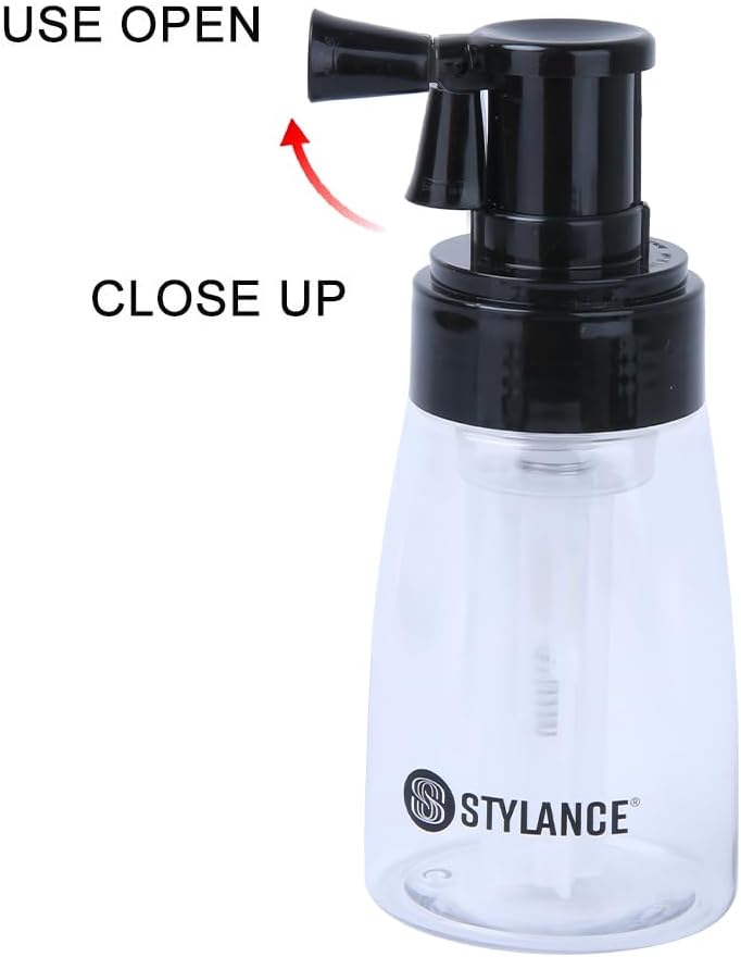 Barber Powder Bottle Spray, Powder Puffer Bottle for Applying Talc, Empty Portable Travel Cosmetics Container, Refillable Hair Fiber Applicator for Hair Salon, Home, Beauty,180ml