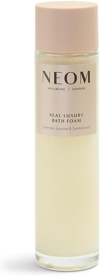 NEOM- Lavender, Jasmine & Rosewood Bath Foam, 6.76 fl oz | Real Luxury Range | Coconut & Almond Oil | Scent to De-Stress | Vegan & Cruelty Free