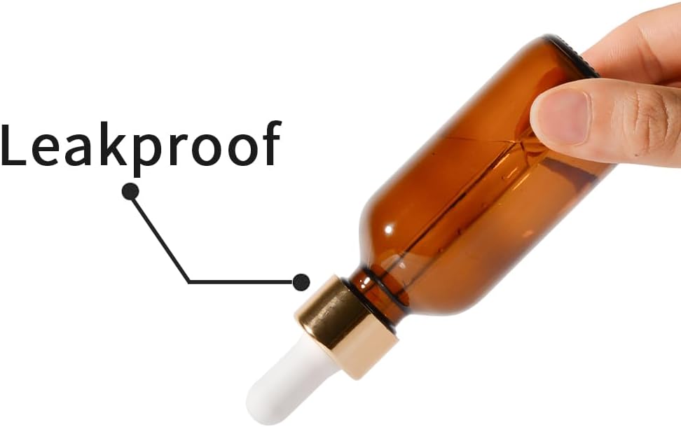 24P, 2oz Dropper Bottle, Droppers for Oils, Small Glass Bottles with Lids Clear Glass Jars
