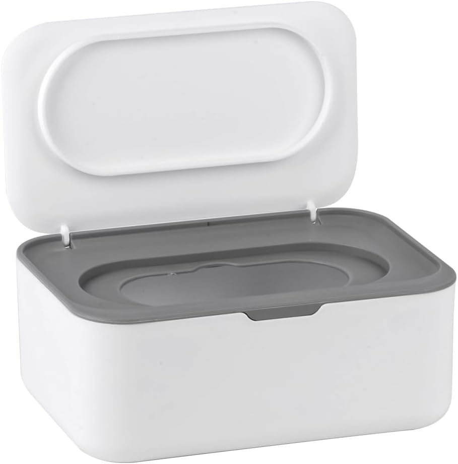 Baby Wipes Dispenser, Wipe Holder for Baby & Adult, Keeps Wet Tissue Fresh,Easy Pull Wipes Pouch Case (1, Gray)