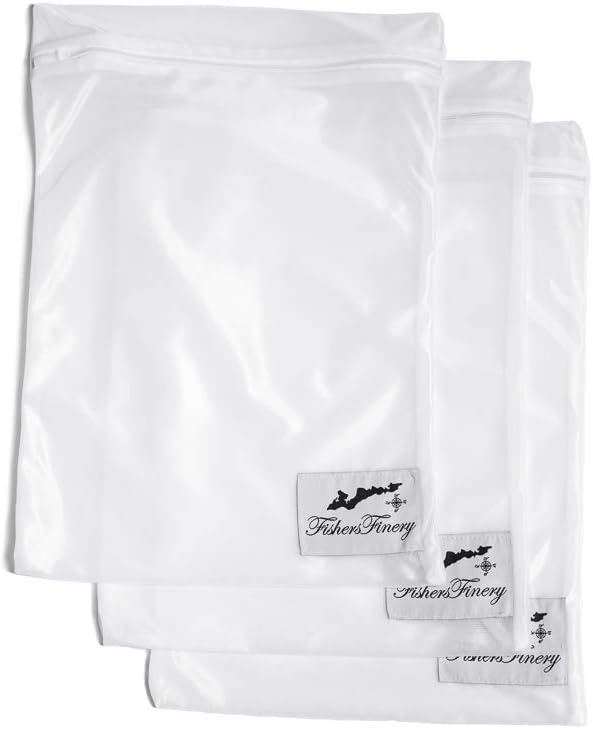 Fishers Finery Laundry Wash Bags with Zipper Closure - Durable Mesh Washing Bags for Delicates, Underwear, Storage, Bras (3 Pack)