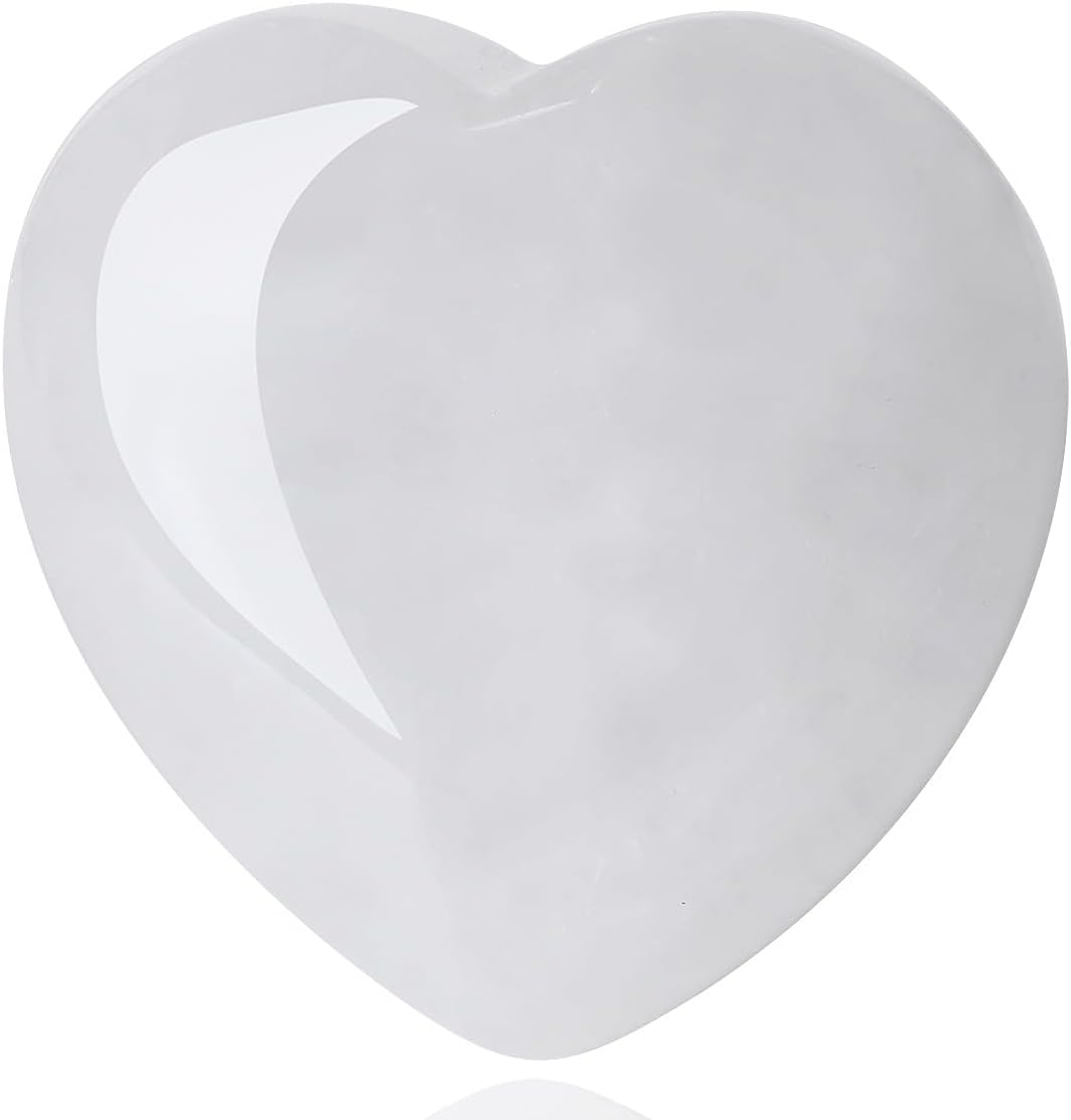 MAIBAOTA 60 mm Clear Quartz Crystal Large Heart Love Stone Healing Crystals Heart Stone for Women Natural Reiki Gemstone Polished Heart Shaped Rocks Meditation