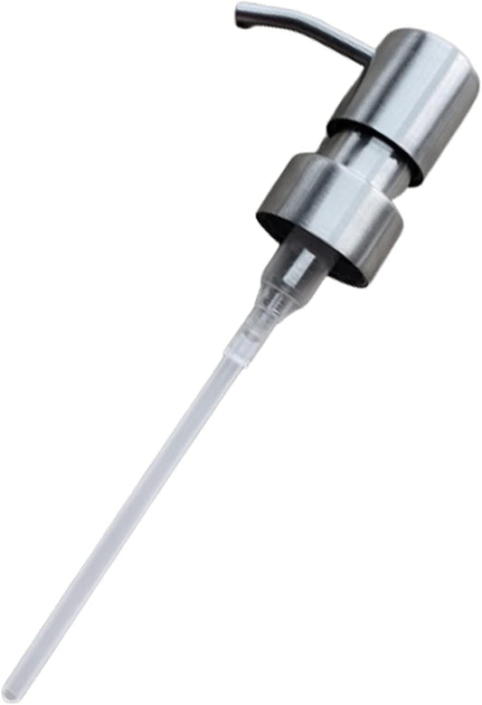 Silver Stainless Steel Minimalist Style Liquid Soap Dispenser for Bathroom, Foam Nozzle Pump Bottle Press Head - Stainless Steel, Countertop Soap Dispensers, Liquid Hand Soap Dispensers, Dispensers