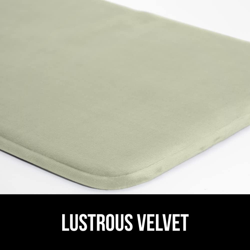 GORILLA GRIP Memory Foam Bath Mat, Soft Absorbent Velvet Bathroom Mats, Durable Dots on Underside, Machine Washable Bathmat, Carpet Rug Room Decor for Shower Tub Floor RV, 42x24 Rugs, Sage