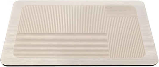 Beige Striped Diatomite Bath Rug – Quick Dry Super Absorbent Diatomite Stone Shower Mat – Ultra Thin Non-Slip Rubber Bath Mats for Bathroom Floor, Stylish & Durable Home Décor (30×20 inch)