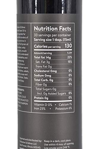 Schlacher & Söhne Styrian Pumpkin Seed Oil: 100% Pure, Cold Pressed, Non GMO, Gluten Free, Vegan, May Helps in Hair Growth, Made in Austria - 100 ml, 3.3 FL OZ (2 Pack)
