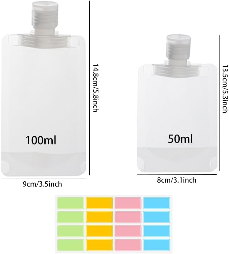 10pcs Travel Pouches for Toiletries, Leak Proof Travel Fluid Makeup Packing Bag, TSA Approved Squeeze Pouches Travel Liquid Container, Plastic Pouch for Lotion Shampoo Cream Hand Soap