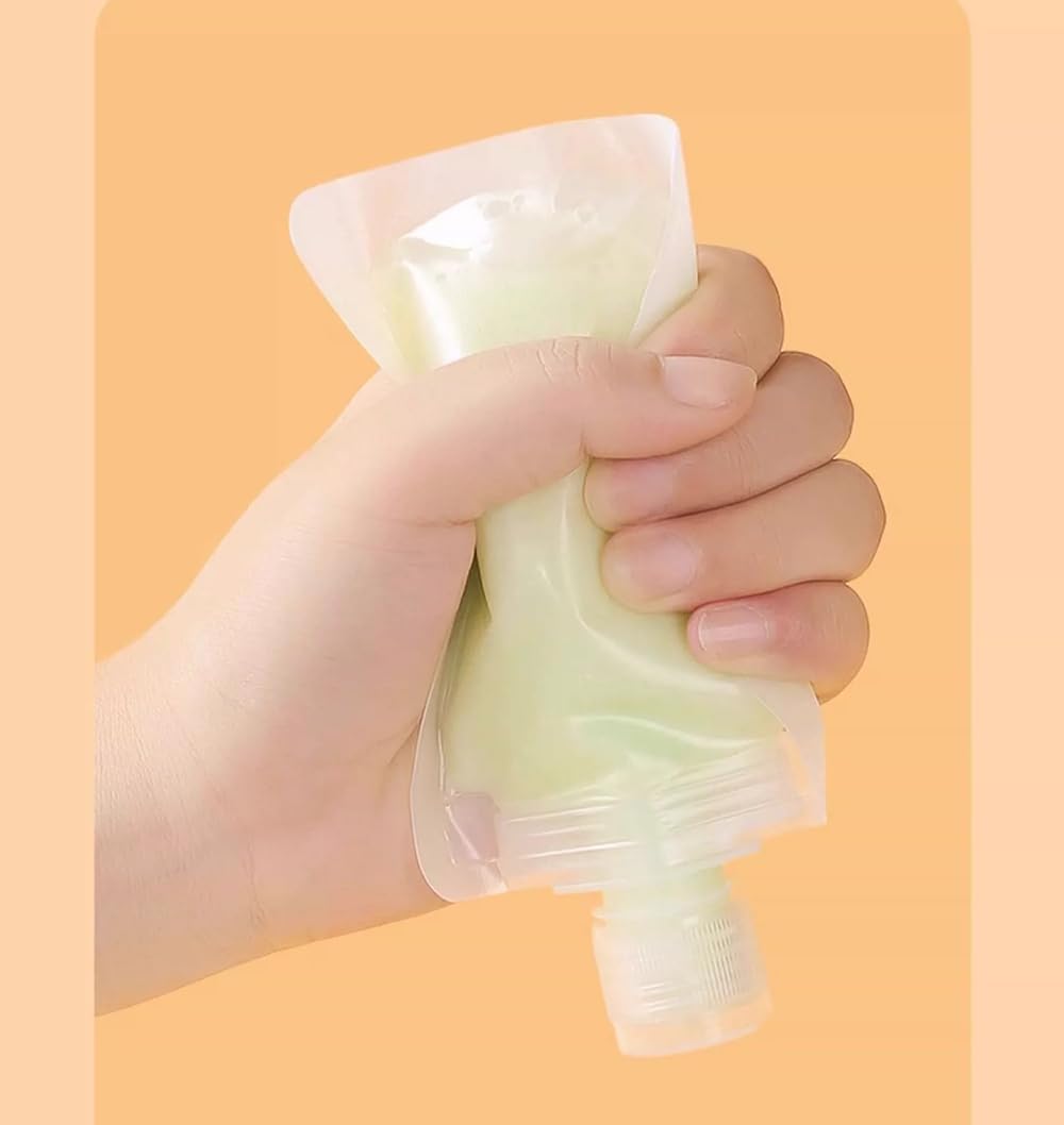 10pcs Travel Pouches for Toiletries, Leak Proof Travel Fluid Makeup Packing Bag, TSA Approved Squeeze Pouches Travel Liquid Container, Plastic Pouch for Lotion Shampoo Cream Hand Soap