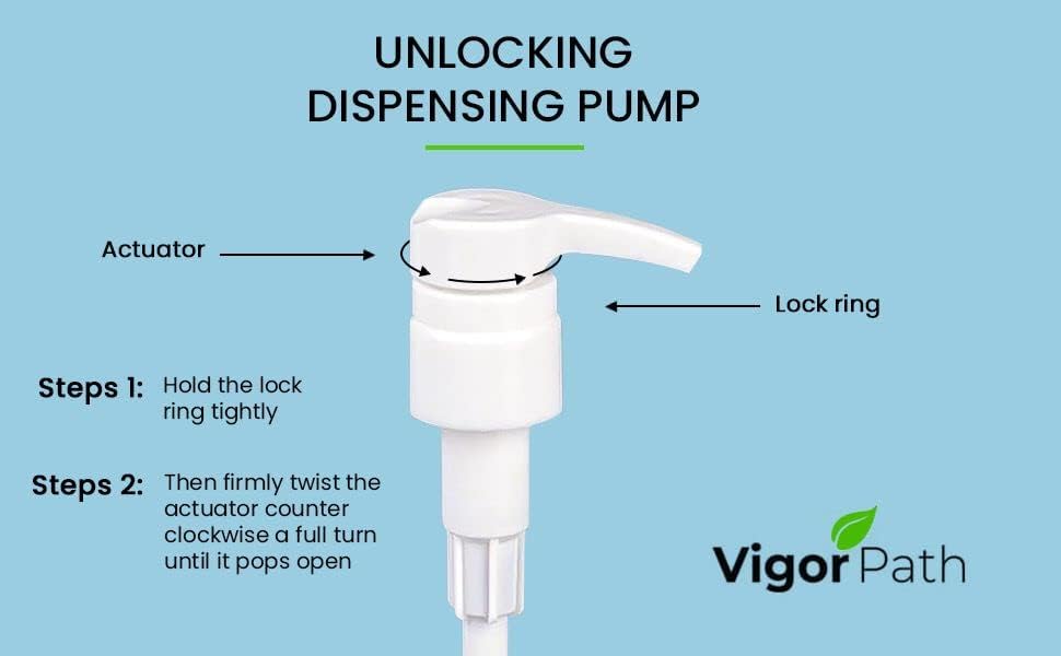 Universal Shampoo/Conditioner Dispenser Pump for Bottles, Leak Proof, Pump Top Fits 1 L/33.8 oz Bottles, 28/410 Neck Size, (White - Pack of 2)