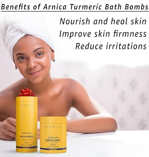 Natural Bath Bombs Luxurious Bath Foam Gift for Dry Skin Hydration Moisturizing Turmeric Arnica Orange Essential Oil Infused for A Blissful Experience