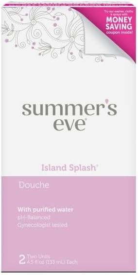 Summer's Eve Douche, Vaginal Douche for Women, Island Splash, 2 Units, 4.5 Oz Each, (Pack of 8)