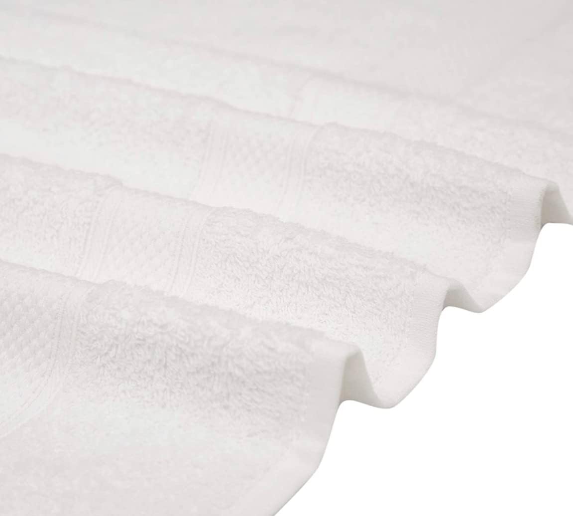 100% Cotton Bath Towel Set, White 24x48 Pack of 6 Towels, Quick Dry, Highly Absorbent, Soft Feel Towel, Gym, Spa, Bathroom, Shower, Pool, Luxury Soft Towels Light-Weight