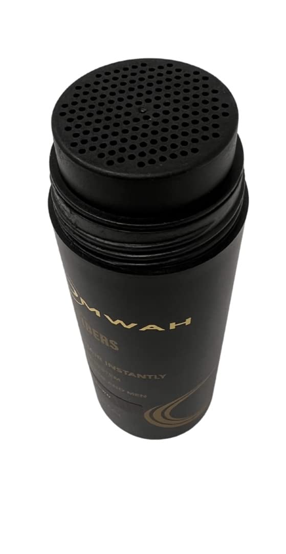 OMWAH Hair Fibers for Thinning Hair Men - 2-in-1 Kit 27.5g, Hair Building Fibers & Spray Applicator, Natural Thick Hair Filler, Conceals Hair Loss (Medium Brown, 27.5g)