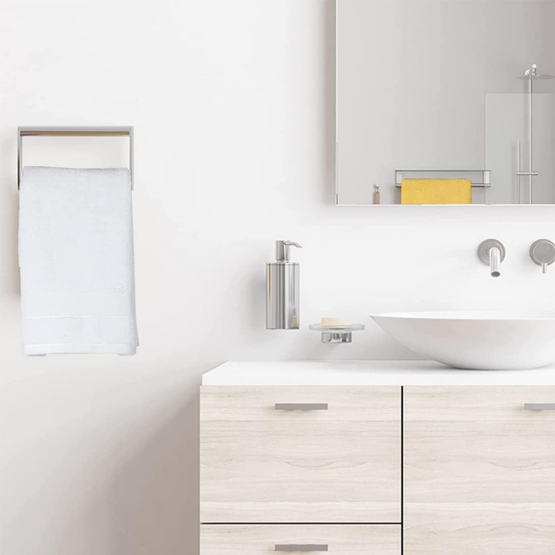 Hand Towels for Bathroom-100% Cotton Hand Towel (14 x 30Inch), Highly Absorbent and Quick Dry Face Washcloth, Home Soft Premium Towel for Hotel, Bath, Kitchen and Spa, Set of 2 (White)