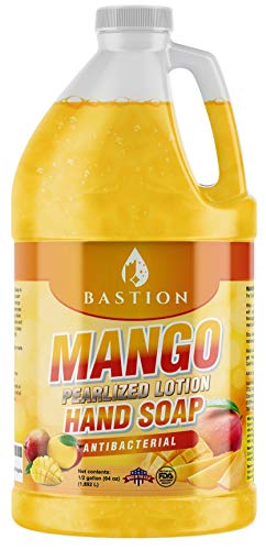 Antibacterial Hand Soap- Mango Scented Moisturizing Pearlized Liquid Hand Wash - 1/2 Gallon (64 oz.) Bulk Refill Jug. Mango Scented. Non-Toxic. Made In The USA