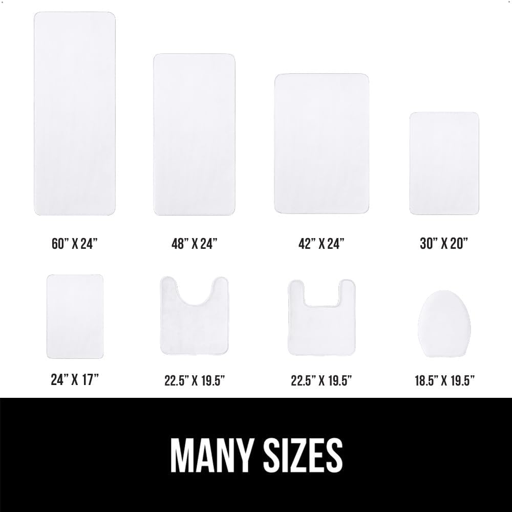 GORILLA GRIP Thick Memory Foam Bath Rugs, Soft Absorbent Velvet Bathroom Mats, Durable Dots on Underside, Machine Washable Bathmat, Carpet Rug Room Decor for Shower Floor, 42x24 Mat, White