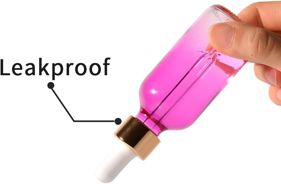 24 Pack, 2oz Glass Dropper Bottle Oil Bottles for Hair, Tincture Bottles with Dropper, Glass Bottle with Dropper