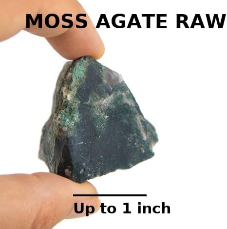 Moss Agate Raw Crystals – Large 1.25-2.0” Natural Healing Stones for Grounding, Emotional Balance, Meditation, Reiki, Energy Work, Wire Wrapping, Tumbling & Spiritual Nature Decor