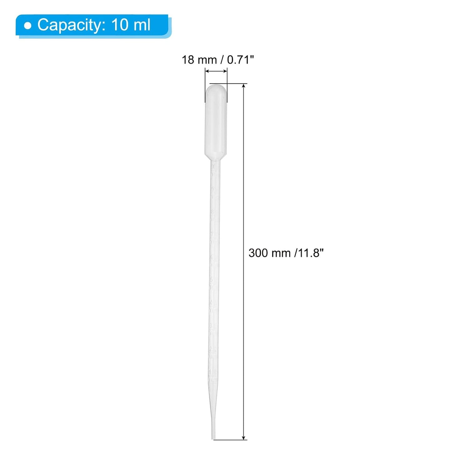 PATIKIL 10ml Pipettes Dropper, 24pcs Plastic Pipettes Disposable Pipette Transfer Pipette Calibrated Plastic Eye Dropper with Scale for Science Laboratory Resin DIY Crafts Makeup Oil