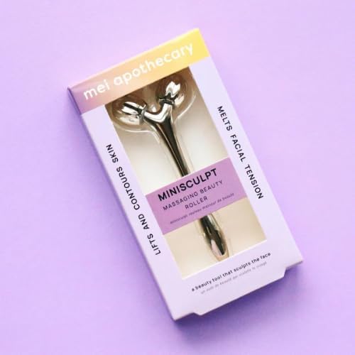 Mei Apothecary MiniSculpt Stainless Steel Mini Facial Massager - Metal Face Roller for Sculpting, Neck & Eye Massage, Depuffing, Skincare Gift