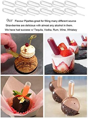 300 Pieces 4ml Cupcake Pipettes, Food Grade Plastic Disposable Pipettes Mini Liquid Injector (300-A)