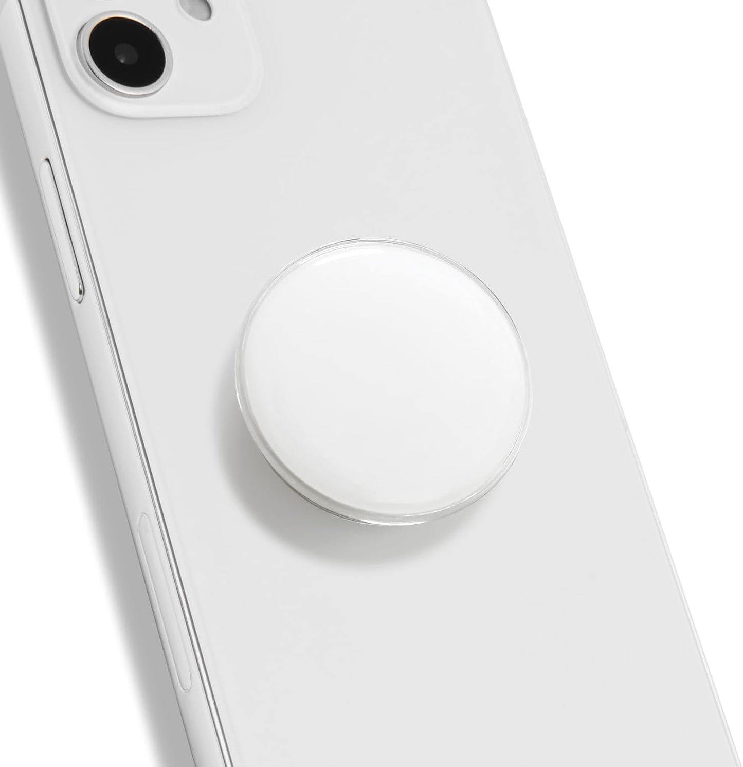 OnTheGrip Cute Solid Macaron Color Round Shape Collapsible Mobile Phone Grip Stand Holder for Smartphone Tablet Cell Phone Accessory (White)