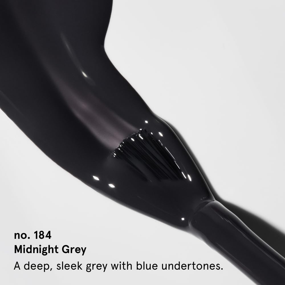 gitti Plant-based Nail Polish I Non-Toxic, 30-Free, Based On Natural Origin Ingredients, Cruelty-Free, Vegan, High Performance Colors, Glossy Finish, Shade no. 184 Midnight Grey (0.5 fl oz)