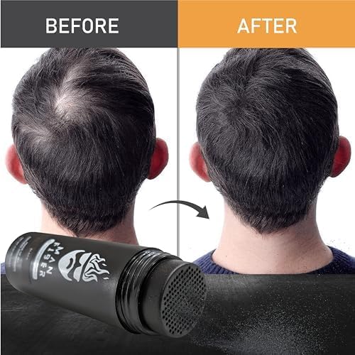 Hair Thickening Fibers (Black), Hair Fiber Locking Spray + Applicator Fiber Pump to create Natural looking Fuller Hair and Beard | Man Card Included | Hair Set by the THE MAN KIT