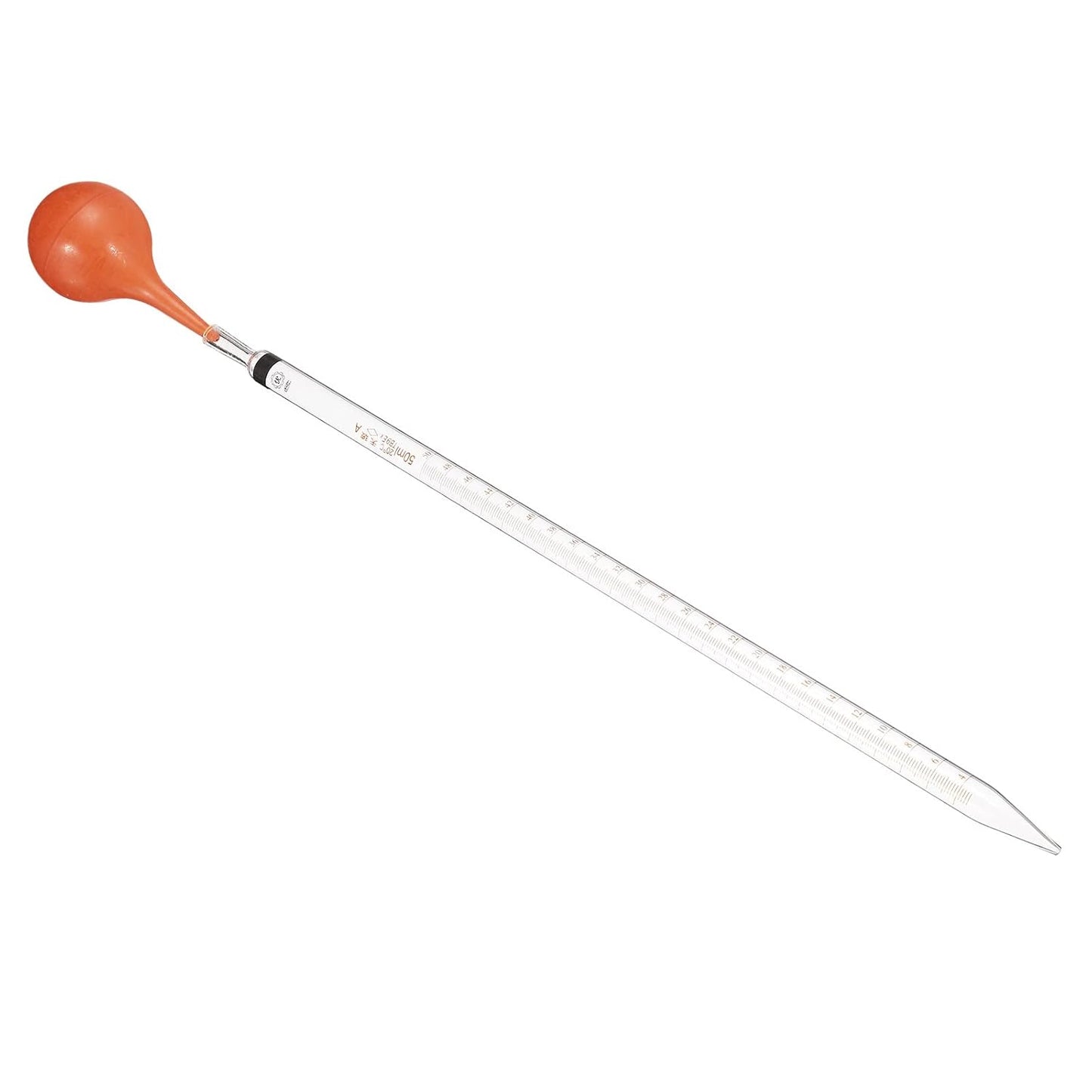 PATIKIL Graduated Dropper Pipettes Kit, 1 Set 50ml Borosilicate Glass Pipette with Rubber Squeeze Bulb for Transfer Liquid for Lab, Chemistry, Clear