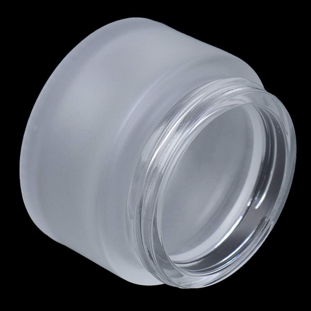 AKOAK 4 Pcs Frosted Clear Glass Jar, Refillable Empty Bottle, Round Container Travel Cosmetics, Eye Shadow, Body Lotion, Face Cream Lotion