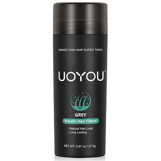 GREY Hair Fibers for Thinning Hair 27.5g Bottle | Undetectable & Natural Keratin Hair Fibers Concealer for Hair Loss for Men and Women | Hair Building Fibres Powder [GREY]
