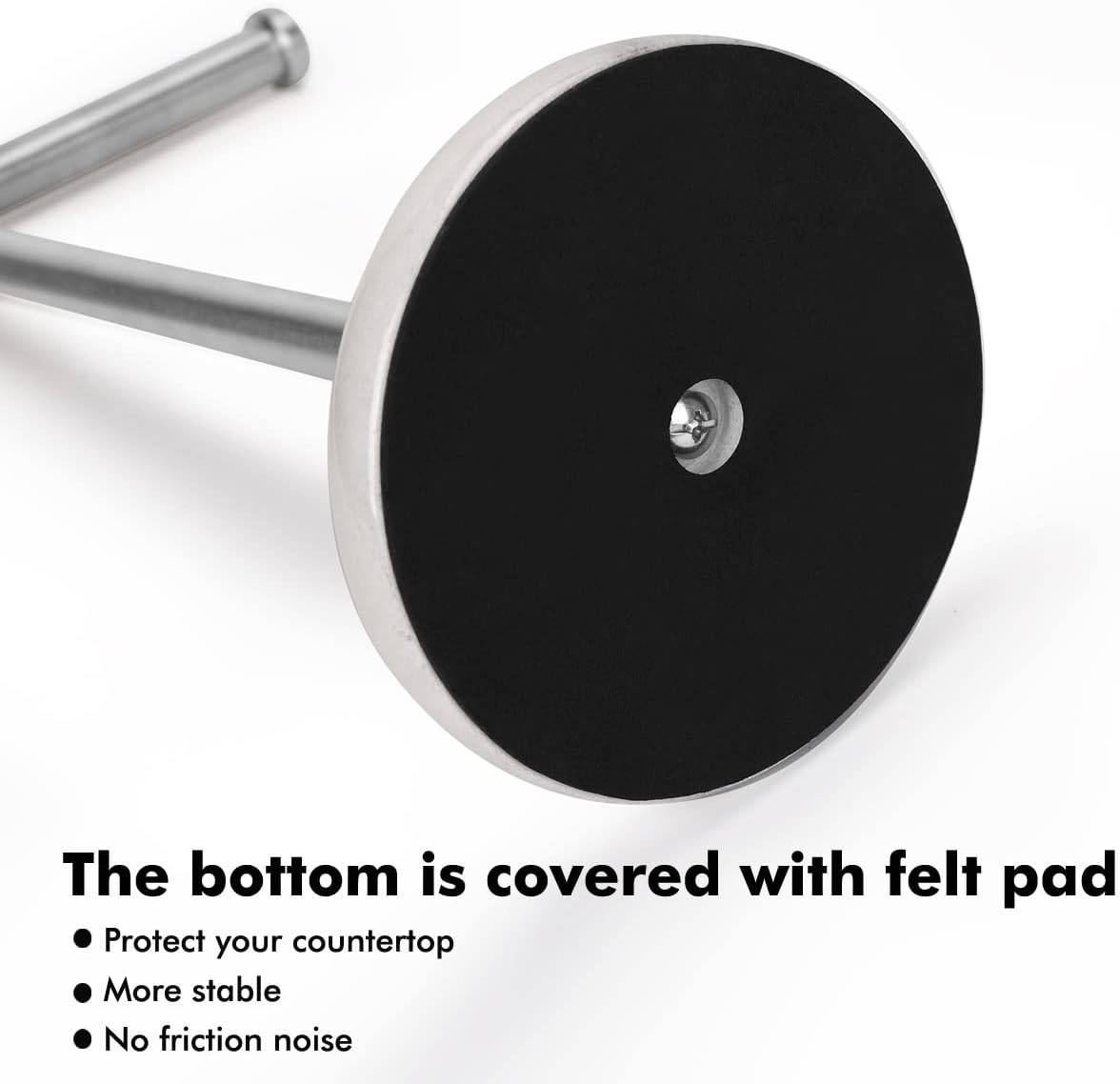 Hand Towel Holder Stand Countertop, Sturdy Marble Base, No Wobbly, Hand Towel Rack for Bathroom (Brushed Nickel)