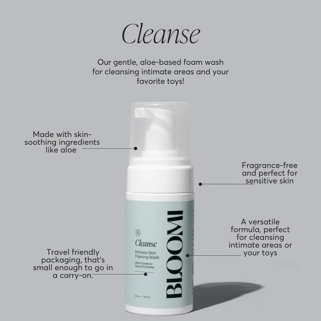 Bloomi Cleanse Intimate Skin Foaming Wash for Women - Hydrating Aloe Vera Cleansing for Intimate Areas Gentle Soothing Feminine Hygiene Shower Moisturizing Natural Foaming Soap Wash 3.4oz (2)