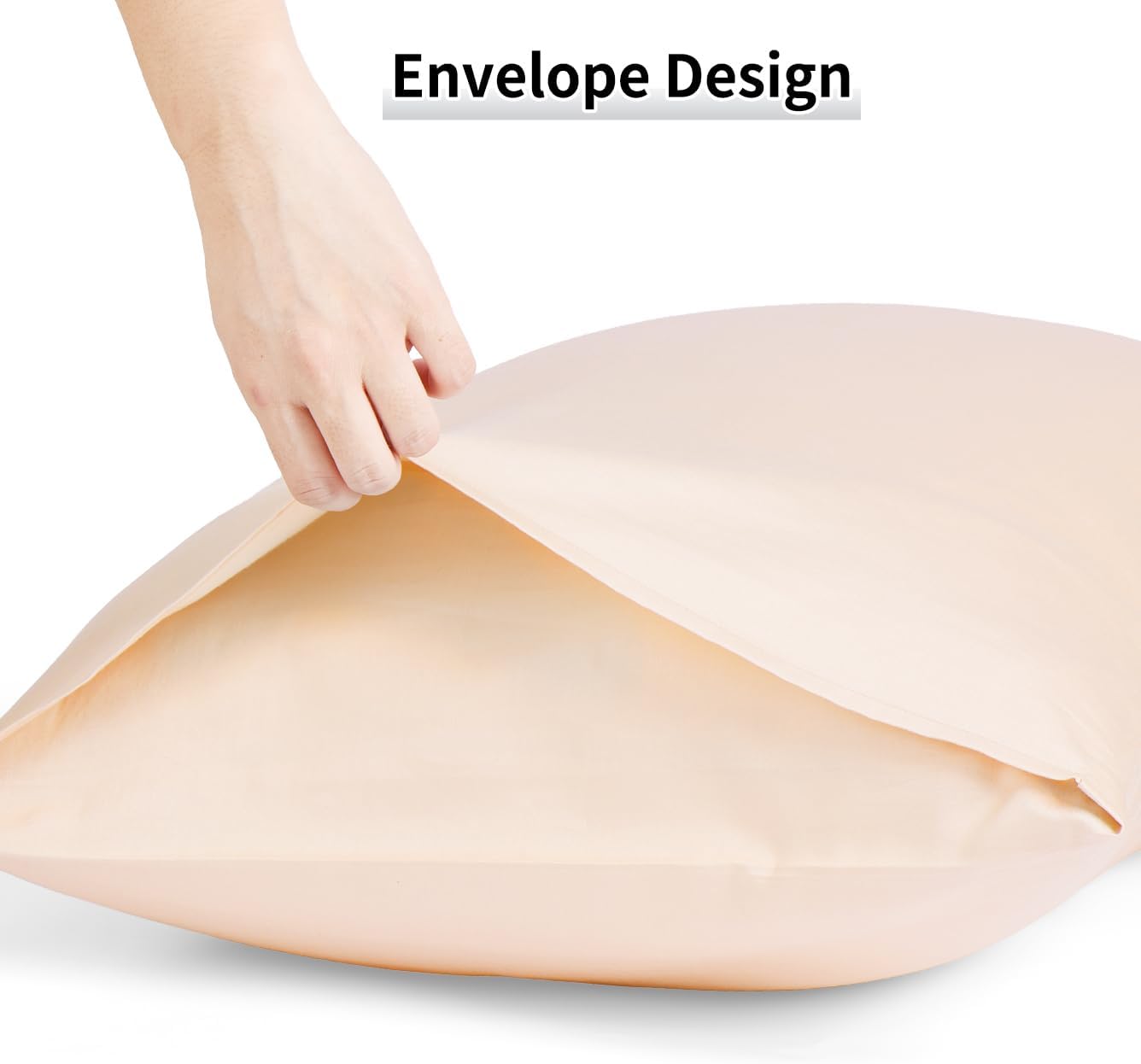 Warmstar Cotton Pillow Cases King Size Set of 2, 600 Thread Count Pillowcases 20x36 Inches, Soft Long Staple Cotton Pillowcases Breathable with Envelope Closure,Champagne