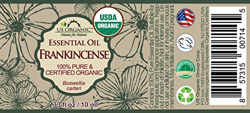 US Organic 100% Pure Myrrh, Frankincense Essential Oil Combo Pack - Directly sourced from The Horn of Africa - USDA Certified Organic - Use Topically or in Diffuser (10 ml Combo)