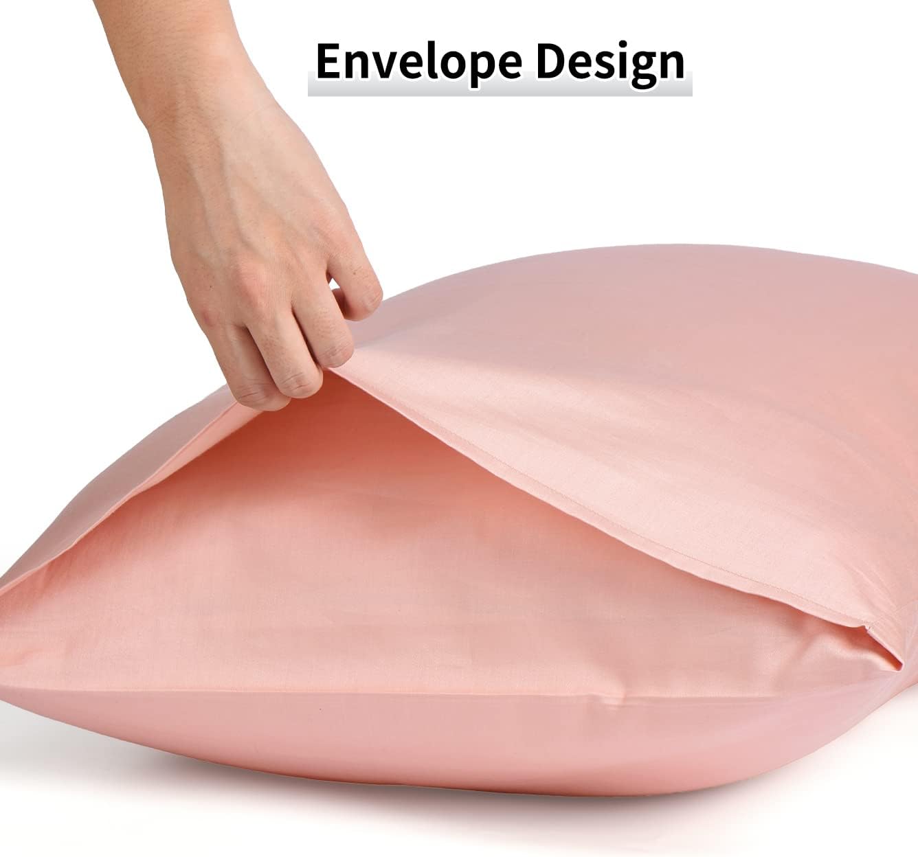 Warmstar Cotton Pillow Cases Queen Size Set of 2, 600 Thread Count Pillowcases 20x30 Inches, Soft Long Staple Cotton Pillowcases Breathable with Envelope Closure,Pink