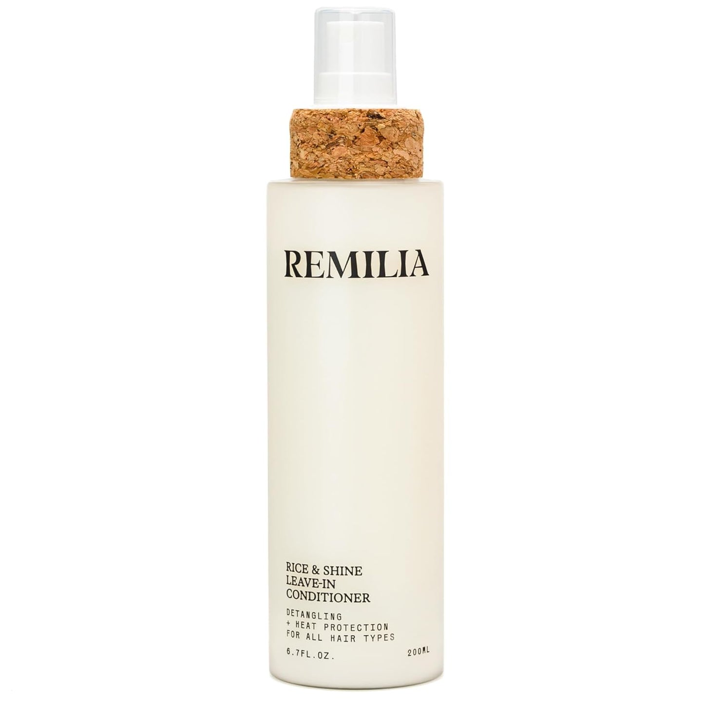 REMILIA Rice & Shine Leave-In Conditioner Spray for Frizzy Hair – Lightweight Rice Protein Hair Mist – Heat Protectant up to 450°F, Detangling & Softening, Vegan & Color-Safe – Made in USA 6.7 fl oz