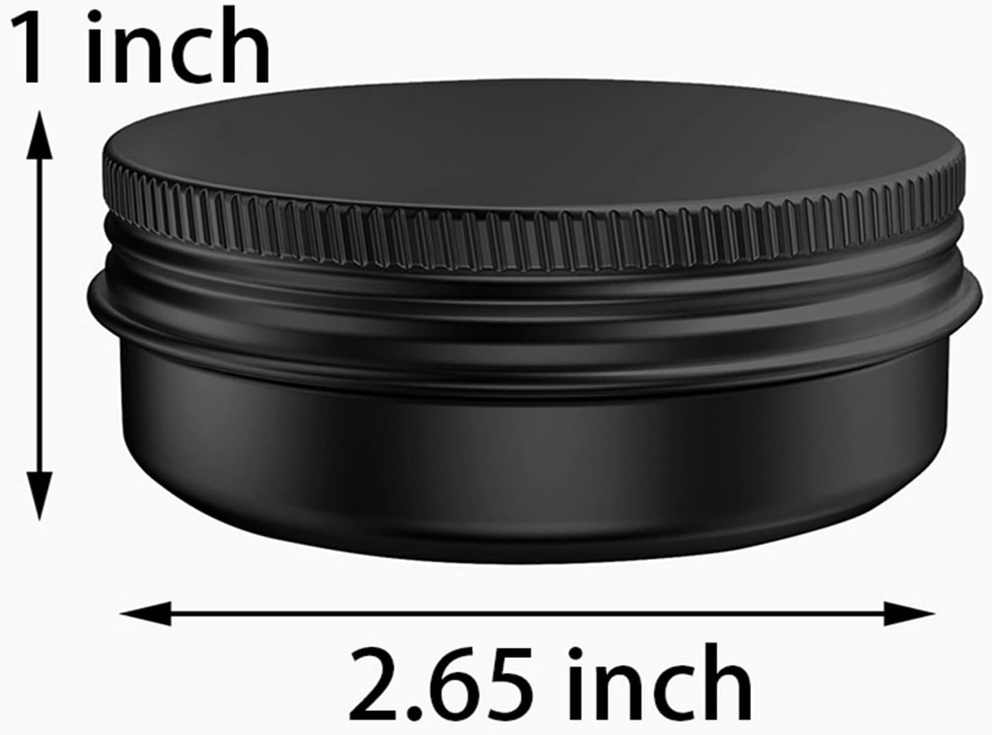 80 Pcs 2 Ounce Aluminum Tin Jars Containers Leak Proof Cosmetic Tin Jars Containers Round Screw Lids for Cosmetic, Salves, Balms, Lip Balm or Others, 60mL Black