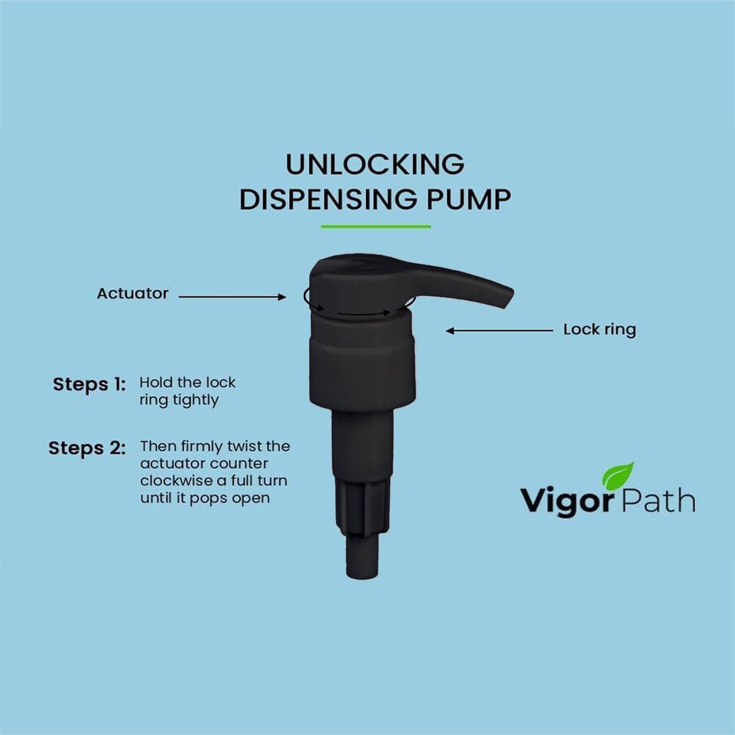 Universal Shampoo/Conditioner Dispenser Pump for Bottles, Leak Proof, Pump Top (Black - Pack of 4)