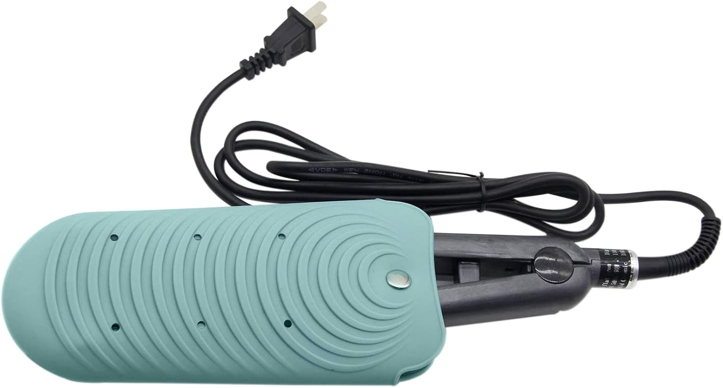 Heat Resistant Silicone Mat Pouch for Hair Styling Tools, Curling and Flat Irons Non-Slip Travel Cover, Small Portable Straightener Pad for Curler Wands Storage, Hot Waver (Green)