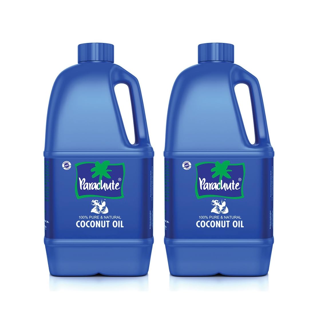 Parachute Coconut Oil| 100% Pure & Natural| Unrefined Coconut Oil| No Chemicals & Preservatives| Fresh Long Lasting Aroma| Untouched By Hands| 31 Fl Oz Jar | Pack of 2