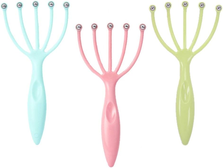 Angzhili Head Massager,Protable Hand Held SPA Scalp Massager for Stress Relax,Gentle Massage Comb Massager,Comfortable Handheld Claw Scalp Massager (Green)