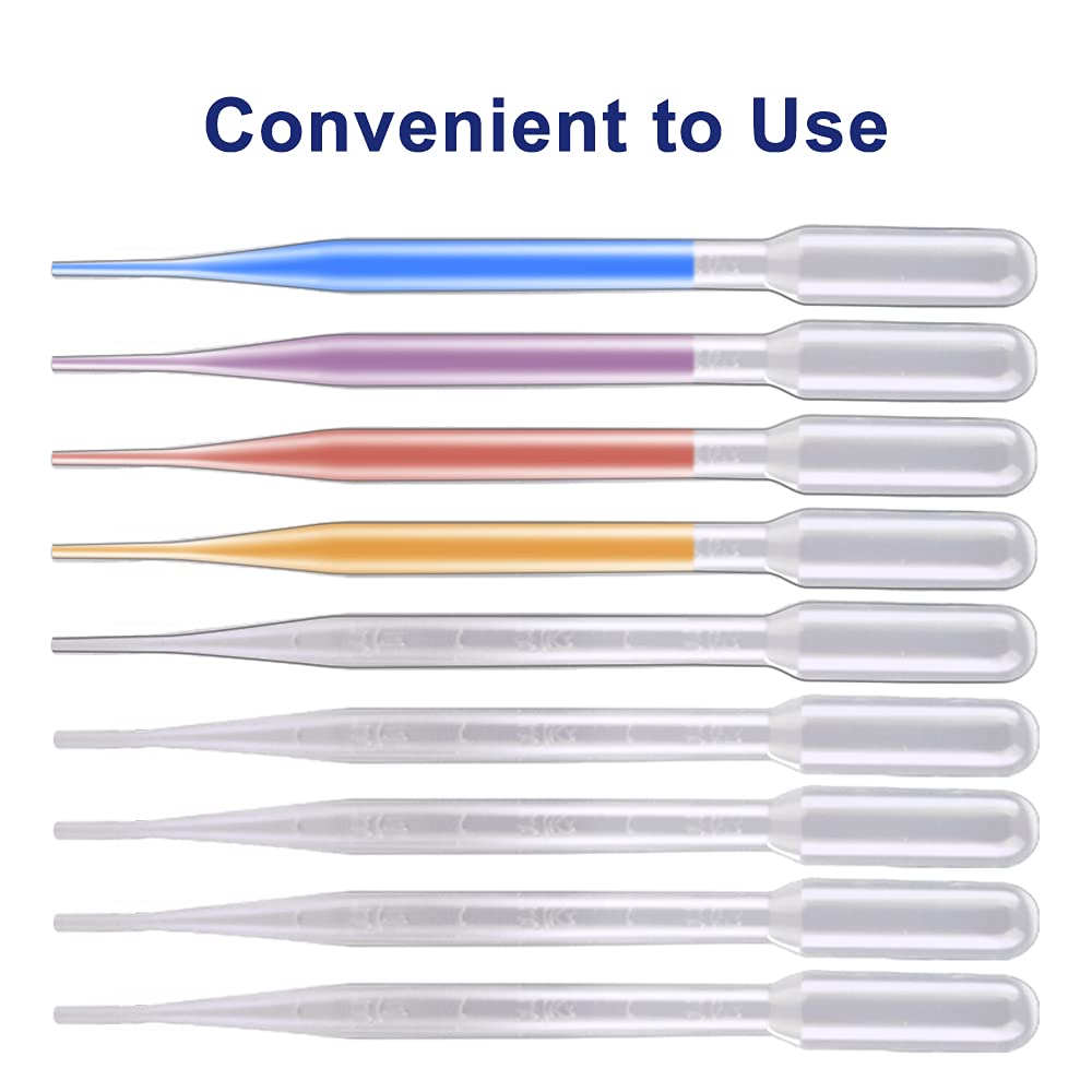Labasics Pipette Droppers 3 ml, Graduated Plastic Transfer Pipettes for Essential Oils, Clear and Disposable, Pack of 100 (3 ml, 100 Packs)