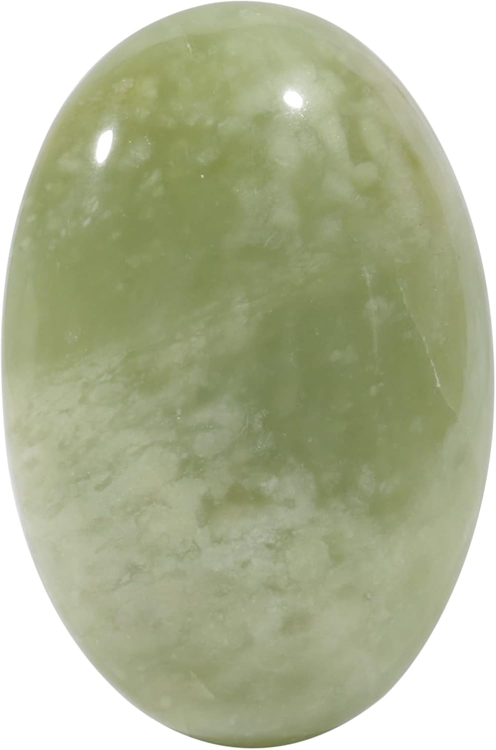 Natural New Jade Oval Polished Worry Stones, Healing Crystal Indoor Fountain Stones Massage Energy Anxiety Relief Items
