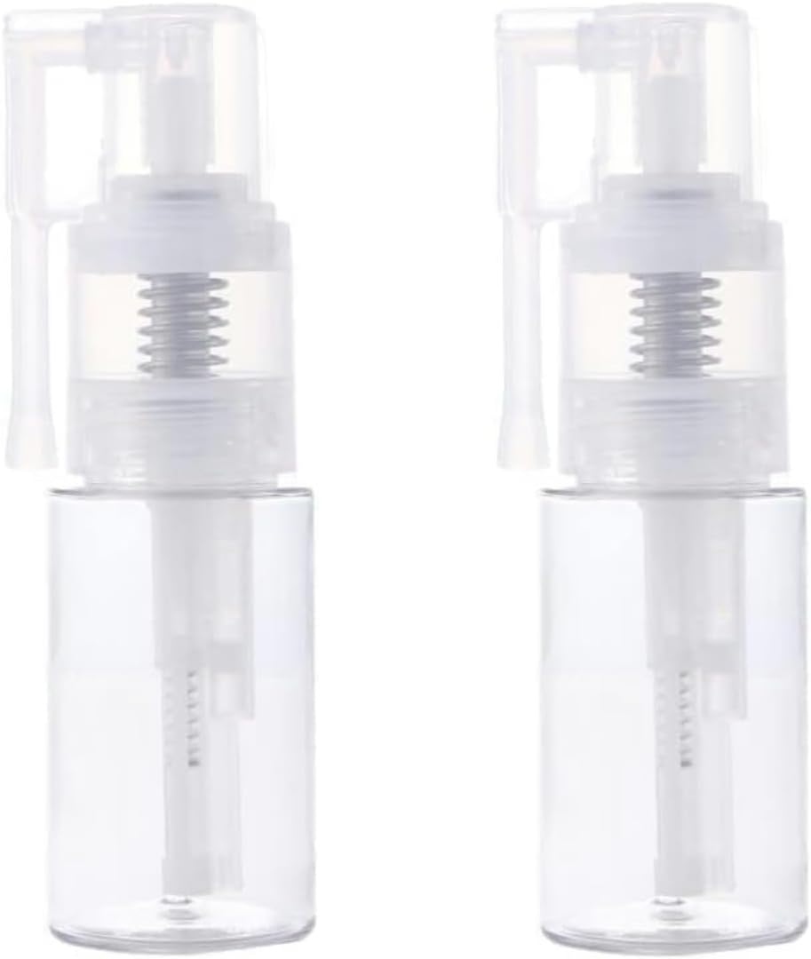 2Pcs 14ml Transparent Powder Spray Bottle,Refillable Hair Fiber Applicator, Empty Powder Cosmetics Bottles,Glitter Spray Bottle Refillables Cosmetic Spray Bottles,Refillable Containers