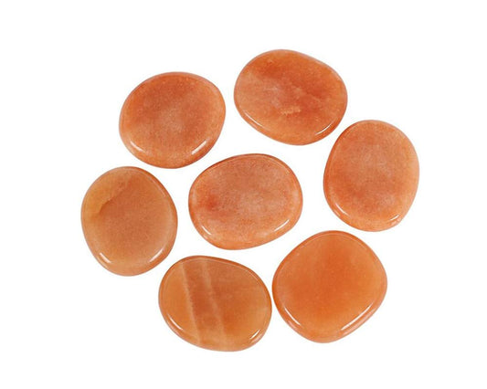 7 Pieces Natural Red Agate Massage Stones Set for professional or home spa (Red Agate)